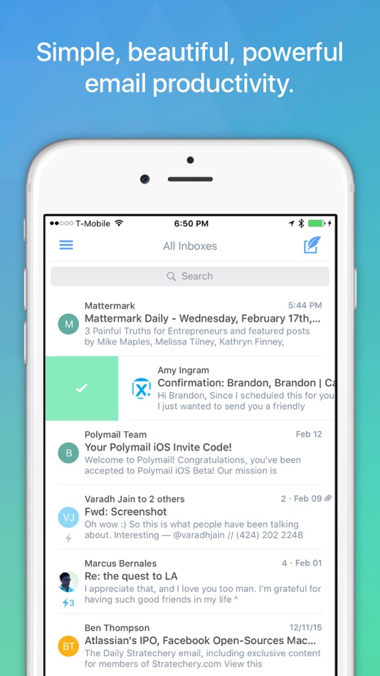 #1. Polymail: Email Inbox (iOS) Av: Polymail, Inc.