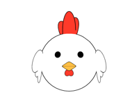 rooster ball sticker