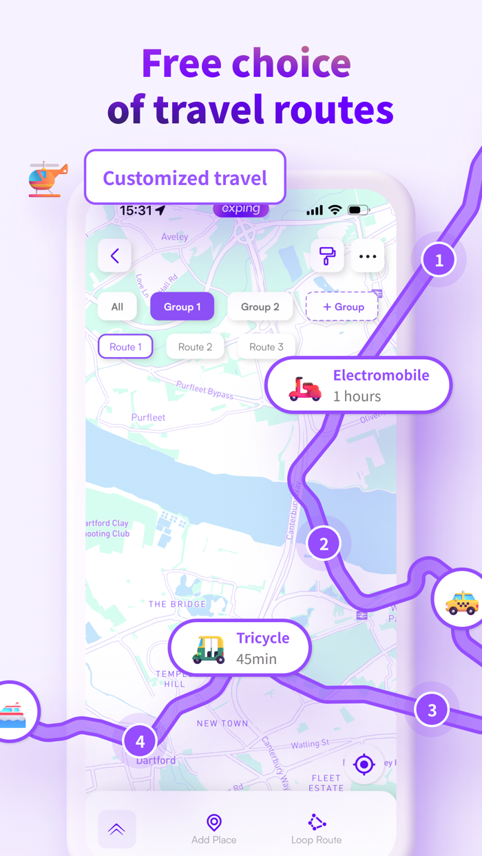 exping-Map MarkerTrip Planner
