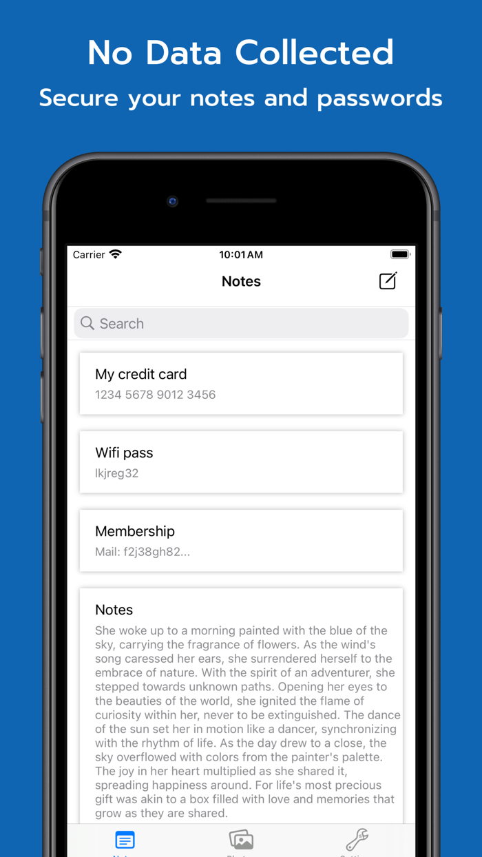 Hide Photos and Notes - Pripho