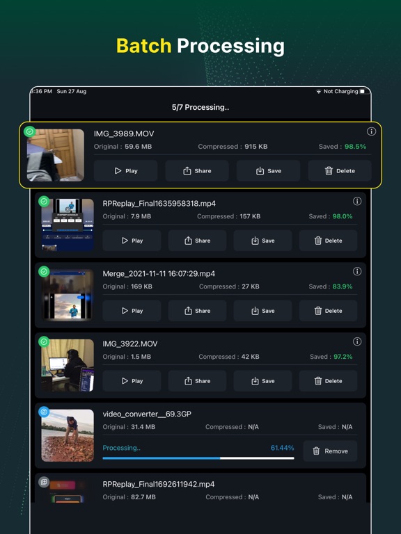 Video Converter and Compressor iPad screenshot 6 - Photo & Video app