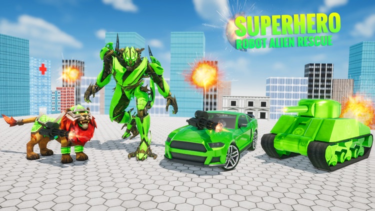 Superhero Robot Alien Rescue