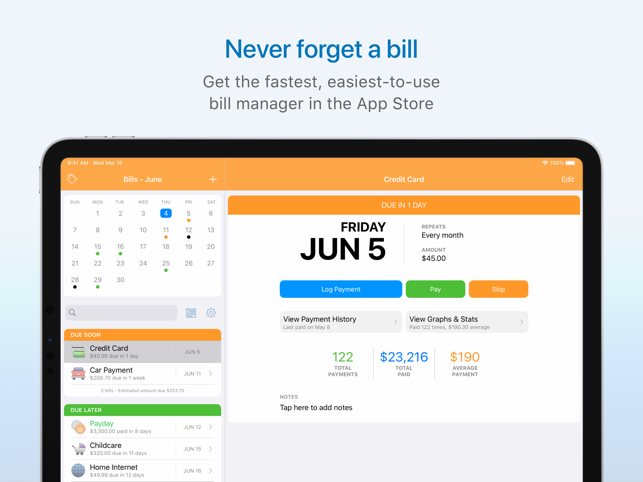 ‎Chronicle - Bill Organizer Screenshot