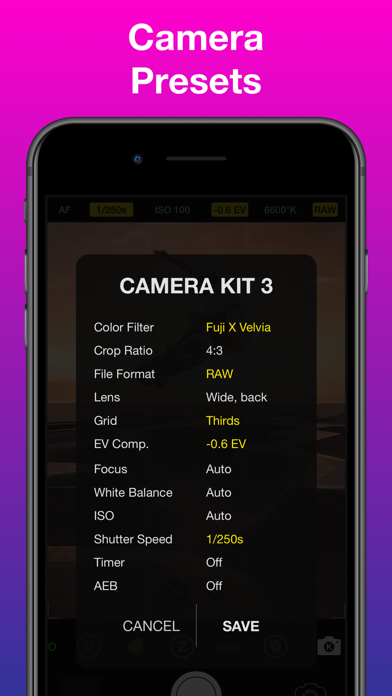 Vistax. Pro Camera Screenshot