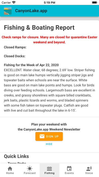 CanyonLake.app Screenshot