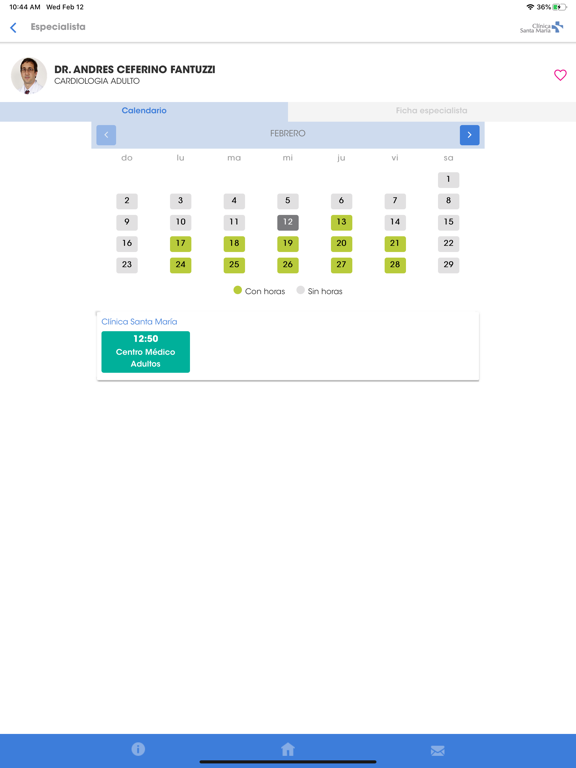 Clínica Santa María iPad screenshot 6 - Medical app