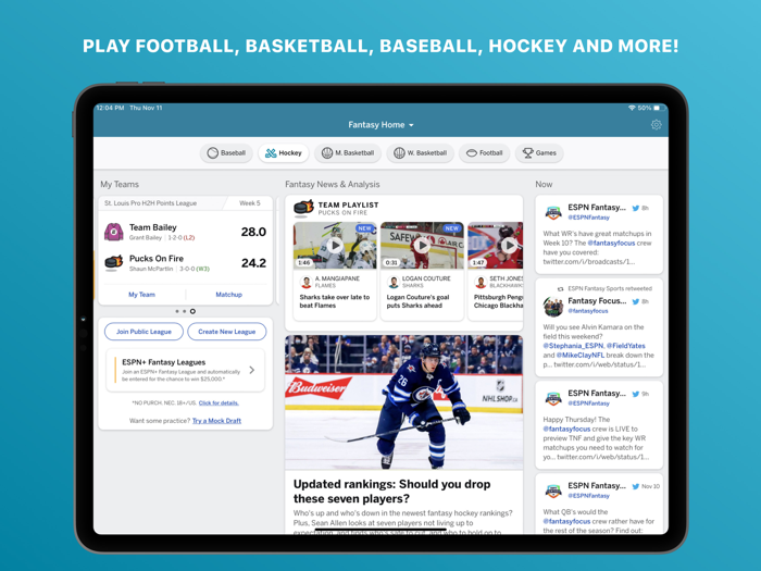ESPN Fantasy Sports and More