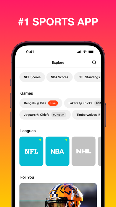 Screenshot #1 pour Superfan: Sports Scores + News