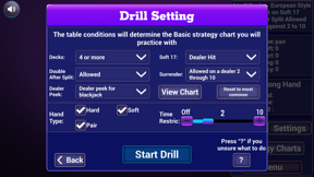 Blackjack Trainer: All in one screenshot