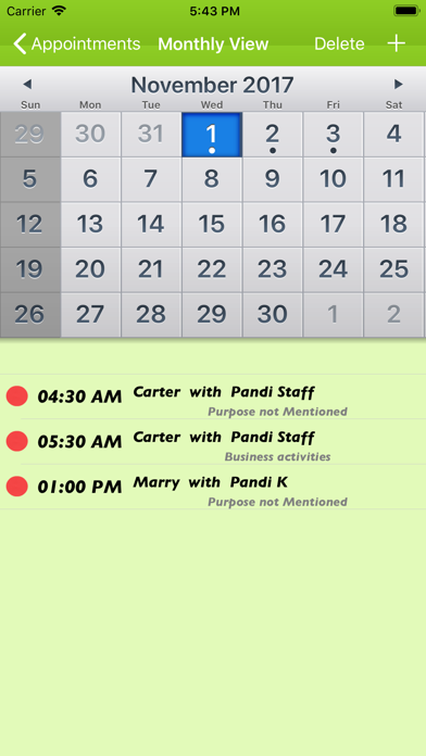 Appointment Scheduler Screenshot