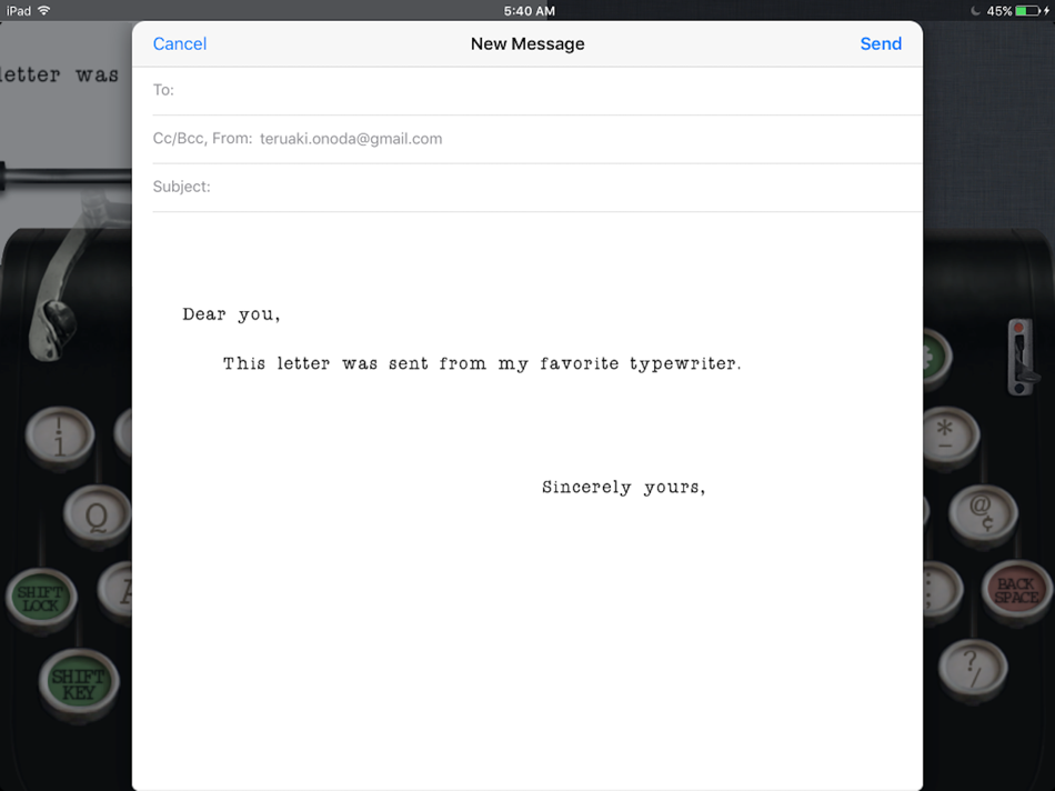 #3. miTypewriter for iPad (iOS) 来自: Teruaki Onoda