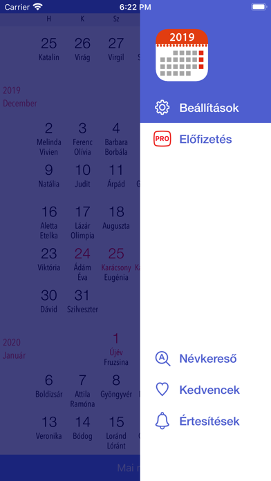 Névnaptár Screenshot