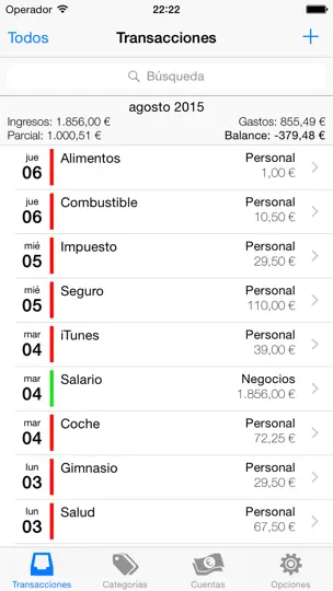Captura de pantalla de IDindi - Dinero Gastos en iPhone 1