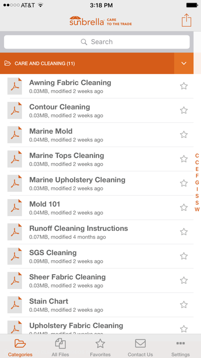 Sunbrella® Care - To The Trade Screenshot