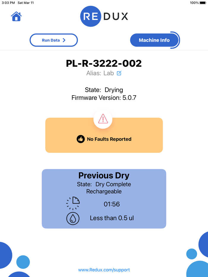 Redux Pro Link Dryer App