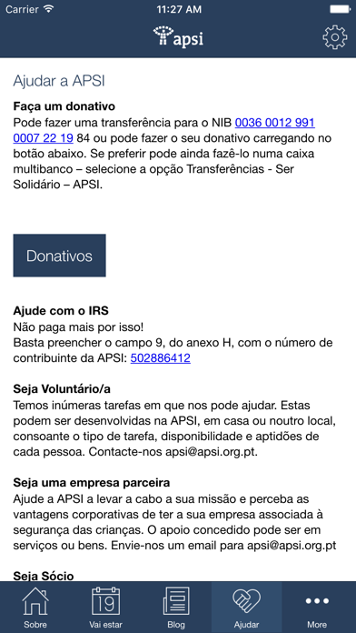 APSI - Segurança Infantil iPhone screenshot