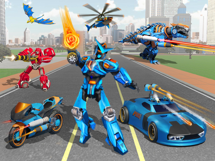 Police robot car transform