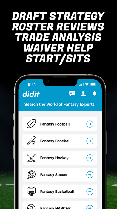 Didit: Fantasy Sports Advice Screenshot