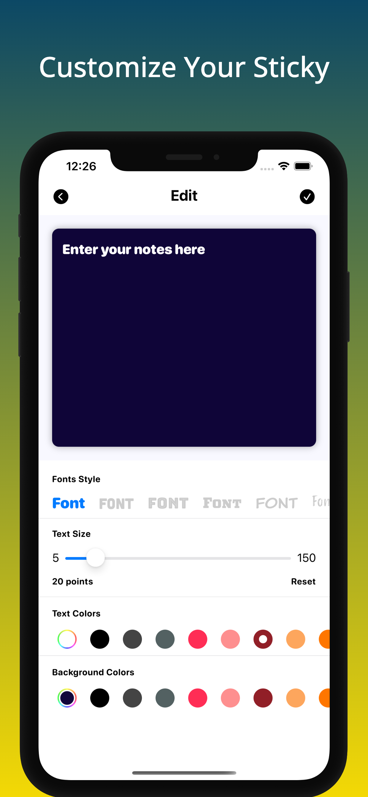 Sticky Notes: Colour Widgets