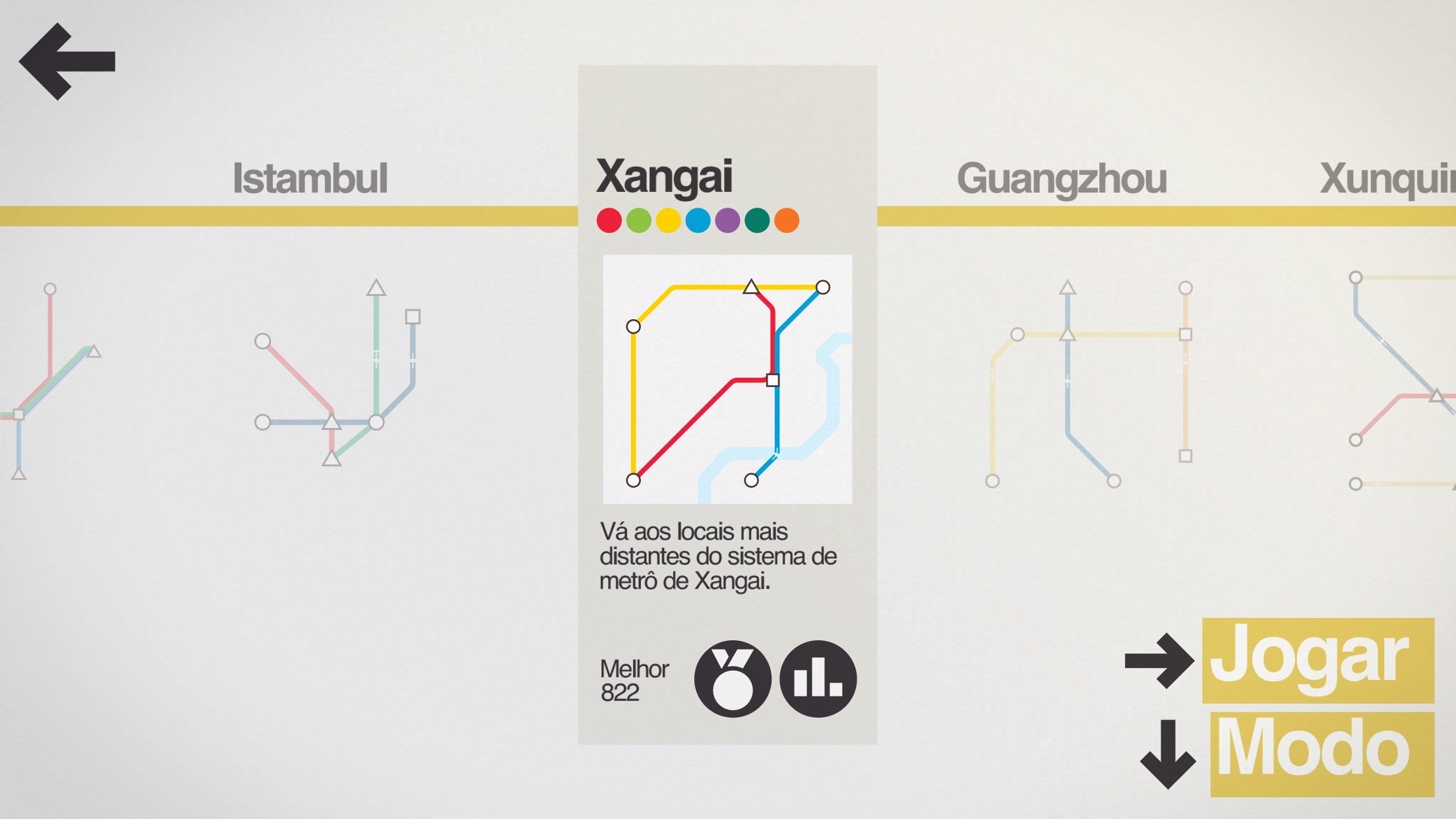 Screenshot do app Mini Metro
