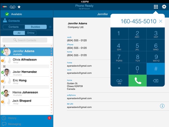 123NET Softphone iPad screenshot 1 - Business app