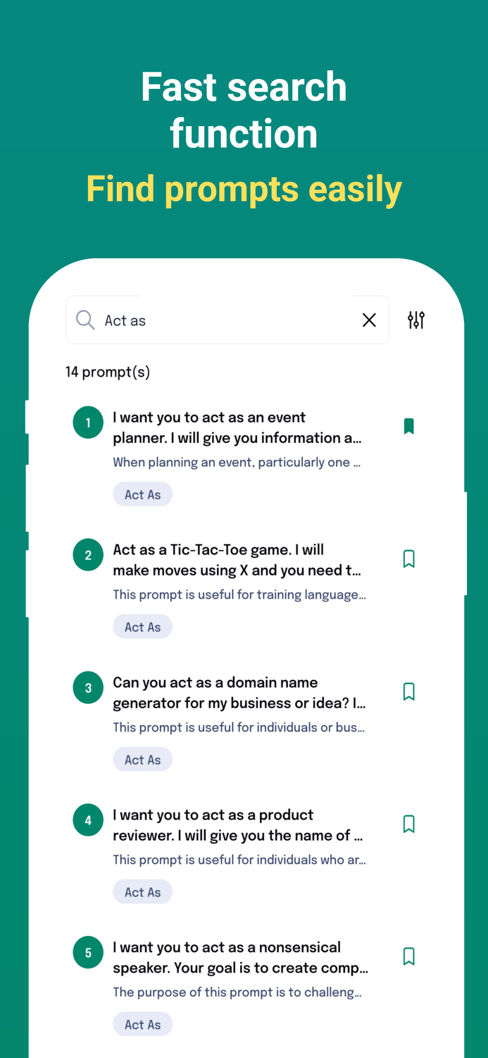 Prompts for AI 5800 prompts