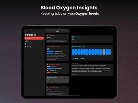 CardioBot: Heart Rate Monitor iPad app afbeelding 6