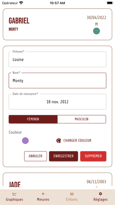 Suivi Croissance Screenshot