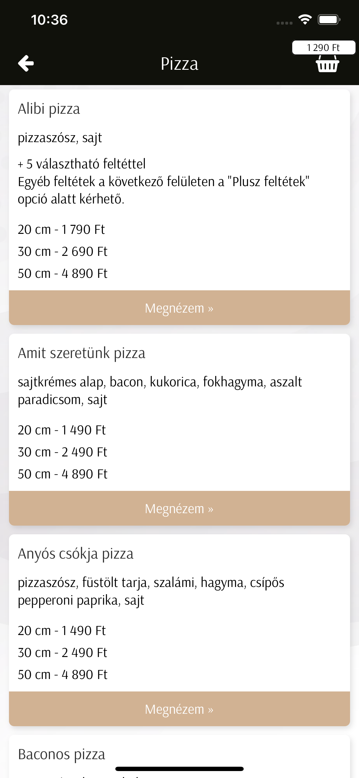 Alibi Pizzéria Kávéház