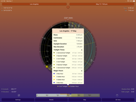 Sun Seeker - Tracker & Compass iPad app afbeelding 6