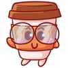 cute coffee cup mascot icon
