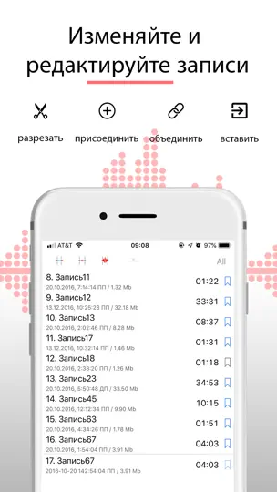 Скриншот Alon Dictaphone - Диктофон на iPhone 4