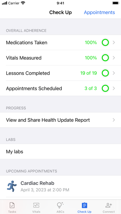 Corrie Health Screenshot