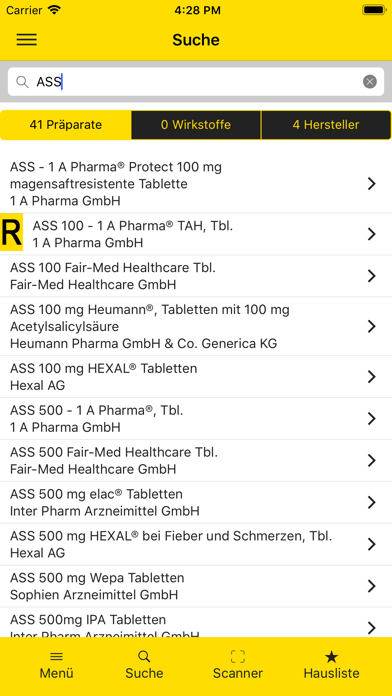 Gelbe Liste Pharmindex App Screenshot