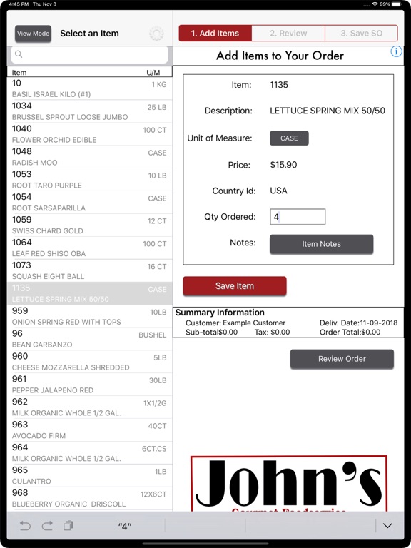 Screenshot #6 pour Johns Market Order Entry