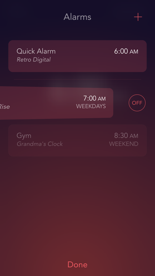 #3. Rise Alarm Clock (iOS) Podle: Kellen Styler