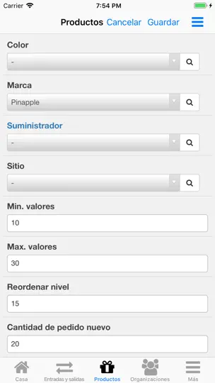 Captura de pantalla de Nano Almacen en iPhone 4