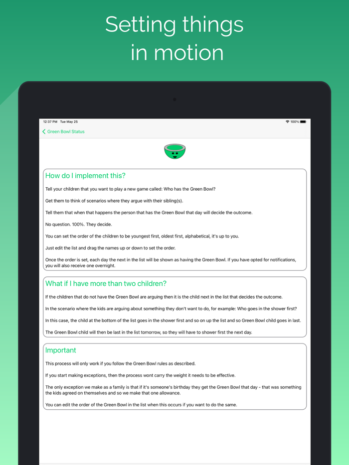 Green Bowl Its My Turn