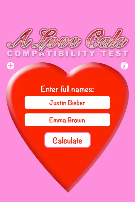 A Love Calc: Calculator Test