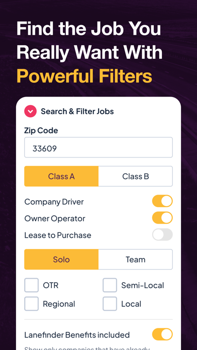 Lanefinder: CDL Trucking Jobs Screenshot