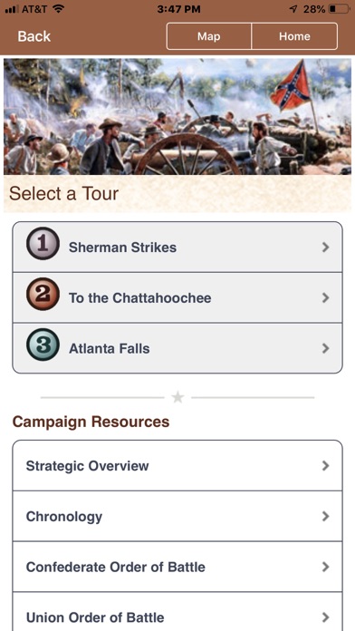 Atlanta Campaign Battle App Screenshot