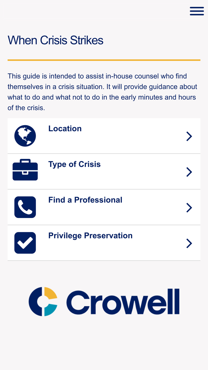 Crowell Crisis Response App