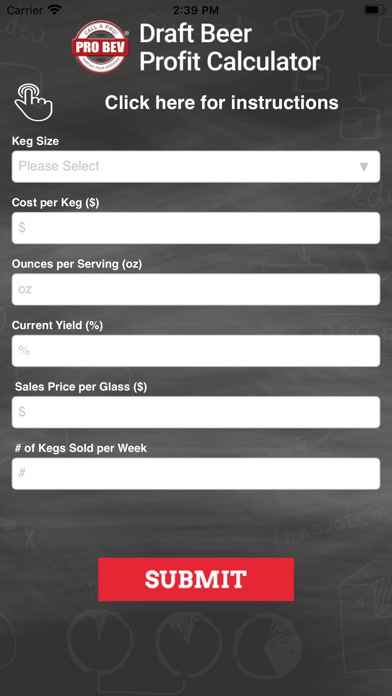 Draft Beer Profit Calculator Screenshot