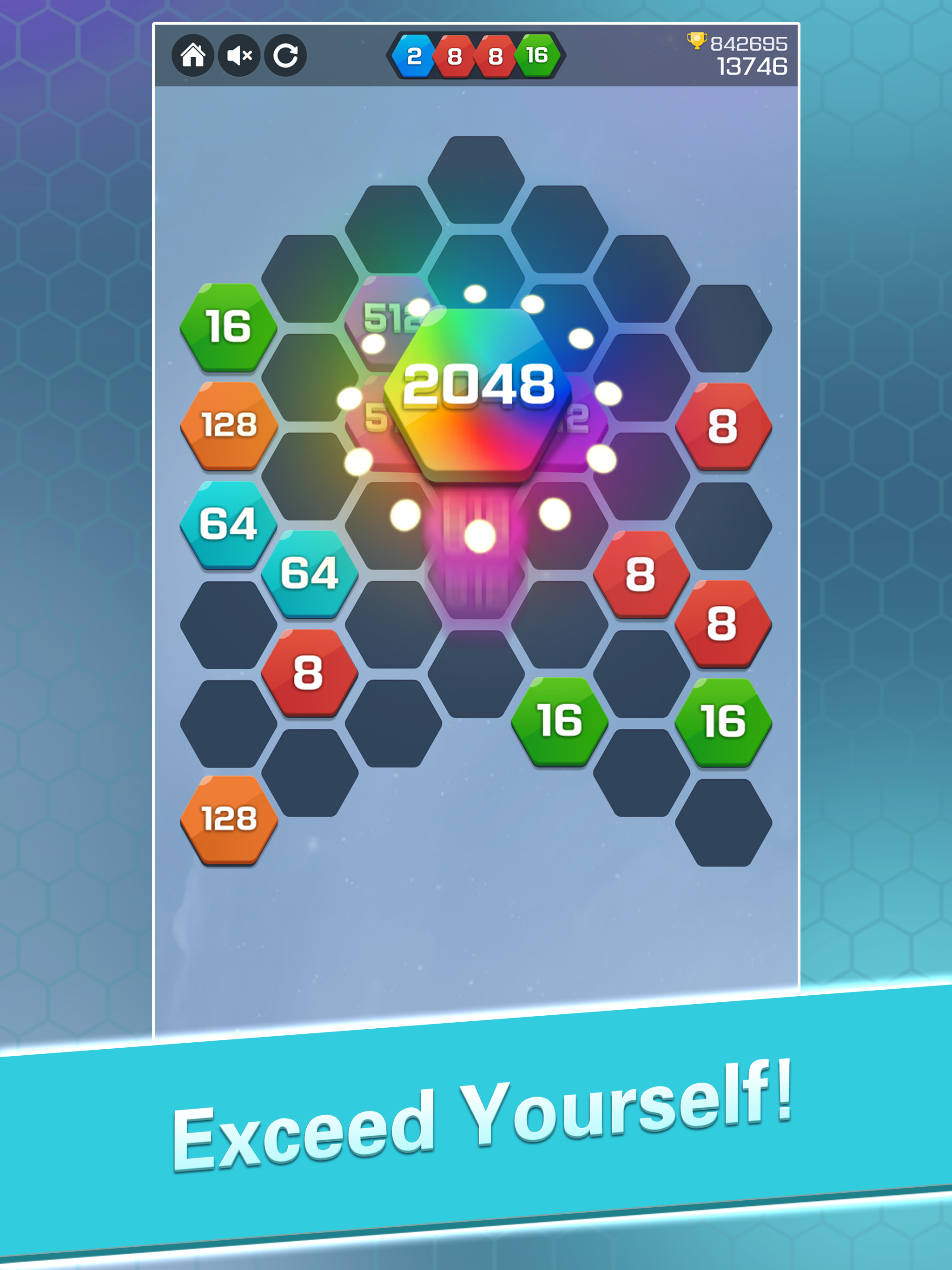 2048 Hexa Puzzle - Merge Block