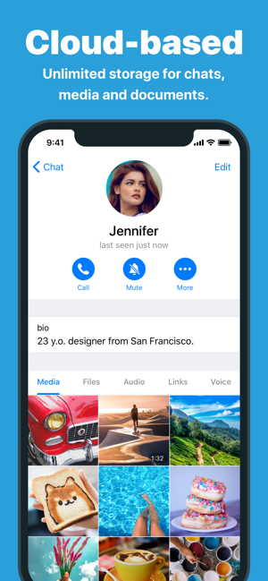 ภาพหน้าจอของ Messenger โทรเลข