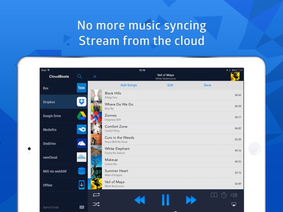 CloudBeats Offline Music iPad app afbeelding 2