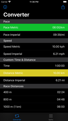 Runner's Calculator, Converter screenshot 1