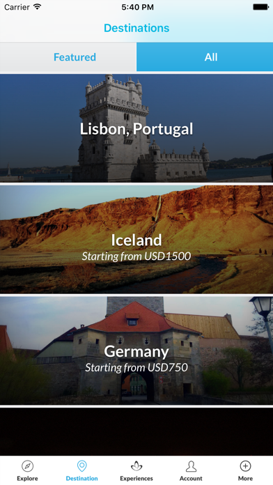 Catterfly iPhone screenshot 1 - Travel app