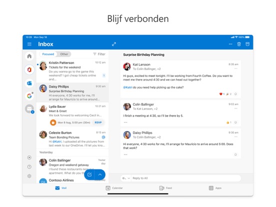 Microsoft Outlook iPad app afbeelding 2