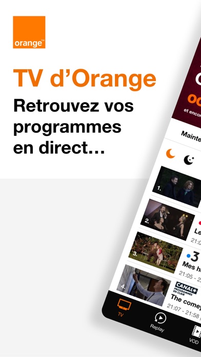 Screenshot #1 pour TV d'Orange • Direct & Replay